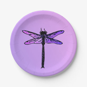  Japanse dragonfly, amethyst paars Papieren Bordje