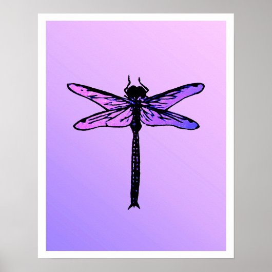 Japanse dragonfly, amethyst paars Poster (Voorkant)