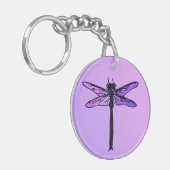 Japanse dragonfly, amethyst paars Sleutelhanger (Voorkant Links)