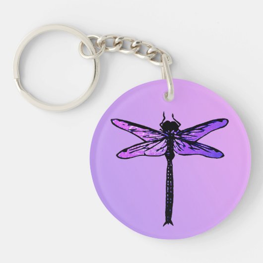 Japanse dragonfly, amethyst paars Sleutelhanger (Voorkant)