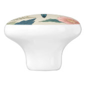 Japanse Dragonfly Art Pastel Groen & Roze Bloemen Keramische Knop (Zijkant)