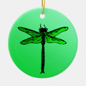  Japanse dragonfly, Emerald Green Keramisch Ornament (Voorkant)