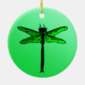  Japanse dragonfly, Emerald Green Keramisch Ornament (Achterkant)