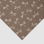 Japanse Dragonfly Patroon, Cream en Taupe Tan Tissuepapier (Detail)