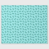 Japanse Dragonfly Pattern, Turquoise en Aqua Cadeaupapier (Vlak)