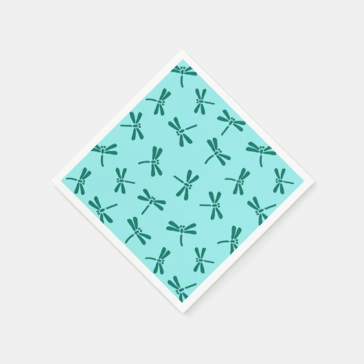 Japanse Dragonfly Pattern, Turquoise en Aqua Servetten (Hoek)