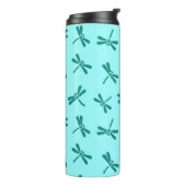 Japanse Dragonfly Pattern, Turquoise en Aqua Thermosbeker (Gedraaid links)