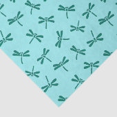Japanse Dragonfly Pattern, Turquoise en Aqua Tissuepapier (Detail)