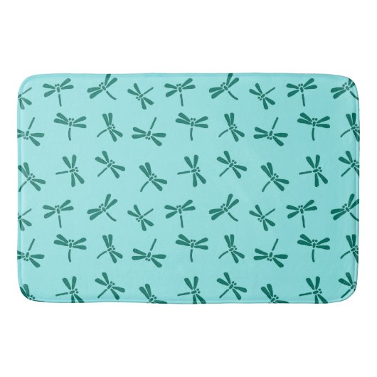 Japanse Dragonfly Pattern, Turquoise en AquaPH i Badmat (Voorkant)