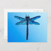 Japanse dragonfly, saffierblauw Briefkaart (Voorkant / Achterkant)