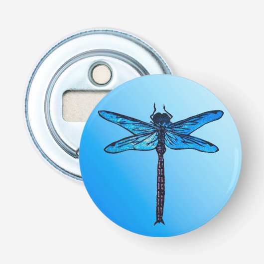  Japanse dragonfly, saffierblauw Button Flesopener (Voorkant)