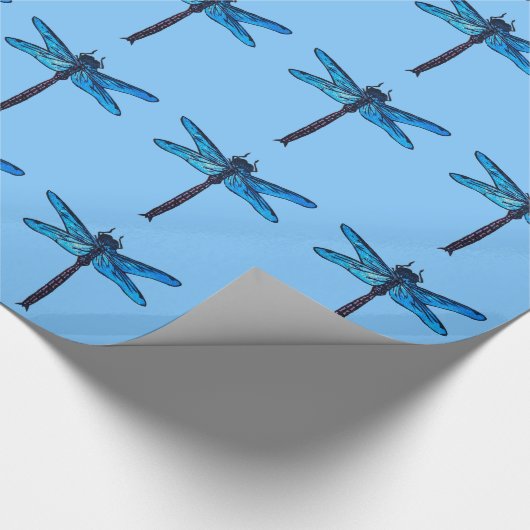  Japanse dragonfly, saffierblauw Cadeaupapier (Hoek)