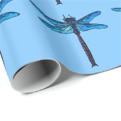  Japanse dragonfly, saffierblauw Cadeaupapier (Rol Hoek)
