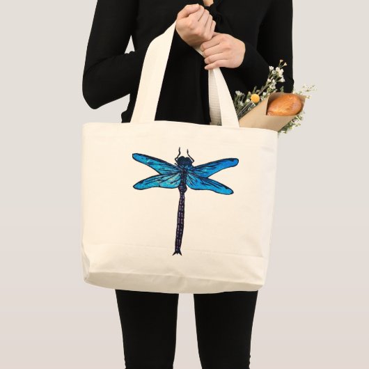 Japanse dragonfly, saffierblauw Grote Tote Bag (Voorkant (product))