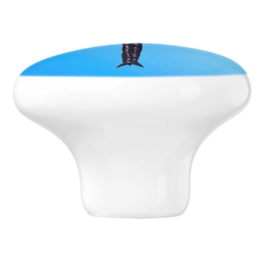  Japanse dragonfly, saffierblauw Keramische Knop (Zijkant)