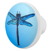  Japanse dragonfly, saffierblauw Keramische Knop (Rechts)