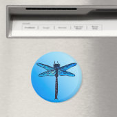  Japanse dragonfly, saffierblauw Magneet (Insitu (Vaatwasser))