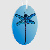  Japanse dragonfly, saffierblauw Ornament (voorkant)