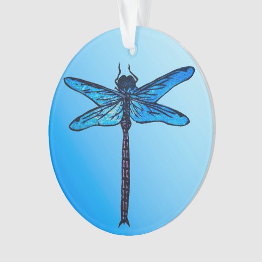  Japanse dragonfly, saffierblauw Ornament (voorkant)