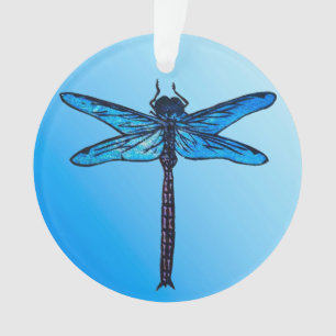  Japanse dragonfly, saffierblauw Ornament