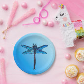  Japanse dragonfly, saffierblauw Papieren Bordje (Feest)