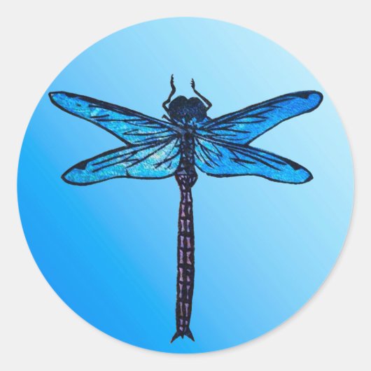  Japanse dragonfly, saffierblauw Ronde Sticker (Voorkant)
