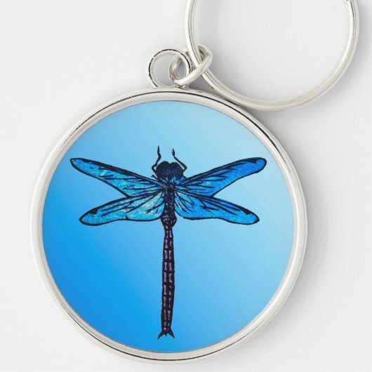 Japanse dragonfly, saffierblauw Sleutelhanger (Voorkant)