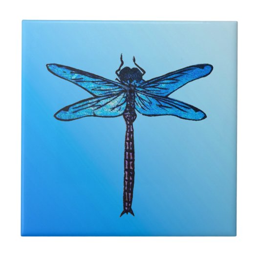  Japanse dragonfly, saffierblauw Tegeltje (Voorkant)