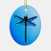 Japanse dragonfly, Sapphire Blue-keramisch Keramisch Ornament (Rechts)