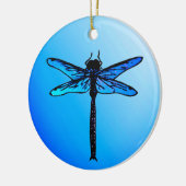 Japanse dragonfly, Sapphire Blue-keramisch Keramisch Ornament (Links)