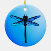 Japanse dragonfly, Sapphire Blue-keramisch Keramisch Ornament (Achterkant)
