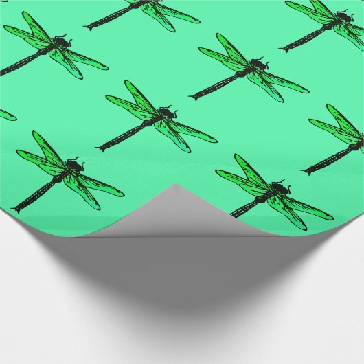 Japanse Dragonfly, smaragdgroen Cadeaupapier (Hoek)