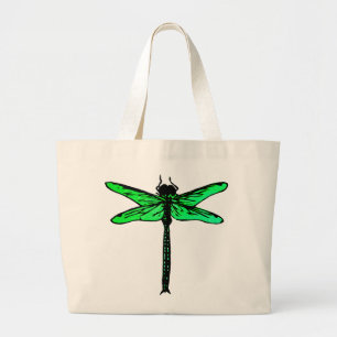  Japanse Dragonfly, smaragdgroen Grote Tote Bag