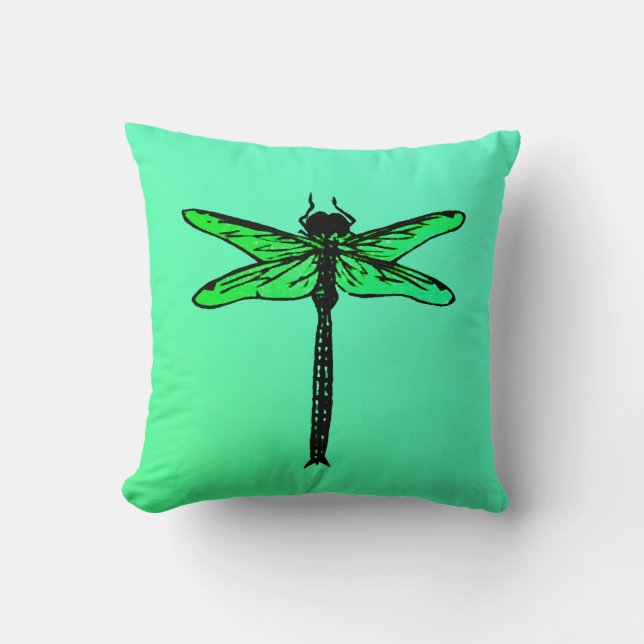  Japanse Dragonfly, smaragdgroen Kussen (Voorkant)