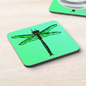 Japanse Dragonfly, smaragdgroen Onderzetter (Linkerzijde)