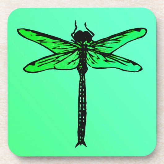 Japanse Dragonfly, smaragdgroen Onderzetter (Voorkant)