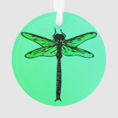  Japanse Dragonfly, smaragdgroen Ornament (achterkant)