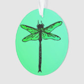  Japanse Dragonfly, smaragdgroen Ornament (voorkant)