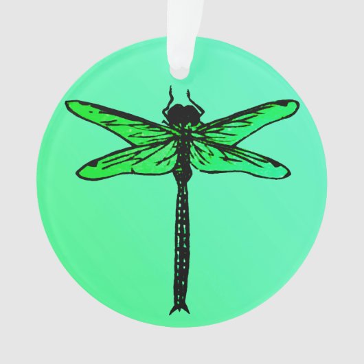  Japanse Dragonfly, smaragdgroen Ornament (voorkant)