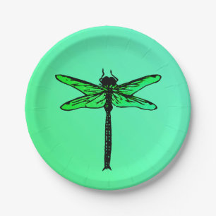 Japanse Dragonfly, smaragdgroen Papieren Bordje