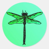  Japanse Dragonfly, smaragdgroen Ronde Sticker (Voorkant)