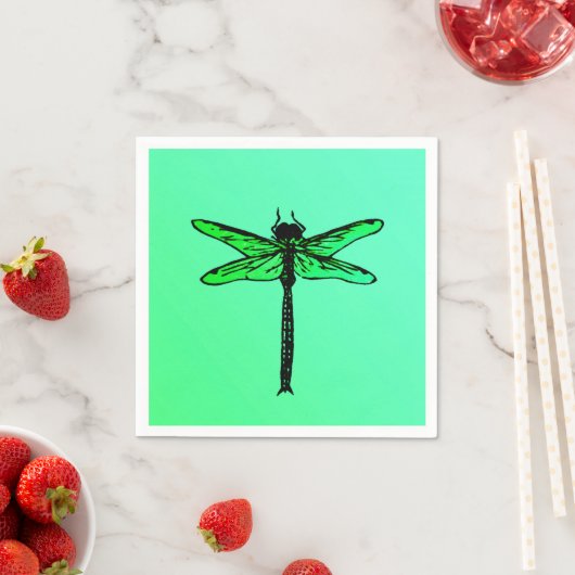 Japanse Dragonfly, smaragdgroen Servetten (Insitu)