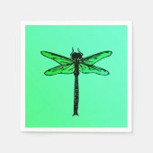 Japanse Dragonfly, smaragdgroen Servetten (Voorkant)