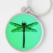  Japanse Dragonfly, smaragdgroen Sleutelhanger (Voorkant)