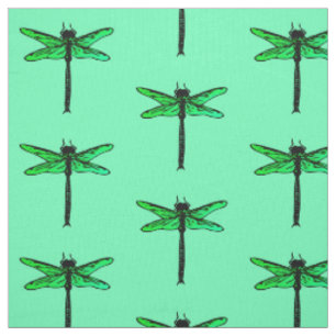 Japanse Dragonfly, smaragdgroen Stof