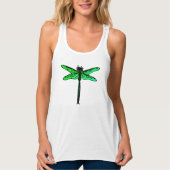  Japanse Dragonfly, smaragdgroen Tanktop (Voorkant)