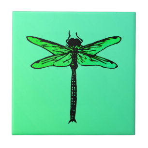  Japanse Dragonfly, smaragdgroen Tegeltje