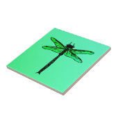 Japanse Dragonfly, smaragdgroen Tegeltje (Zijkant)