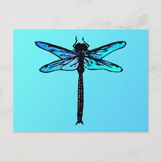  Japanse dragonfly, turkooisblauw Briefkaart (Voorkant)