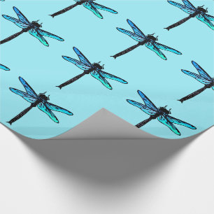 Japanse dragonfly, turkooisblauw Cadeaupapier